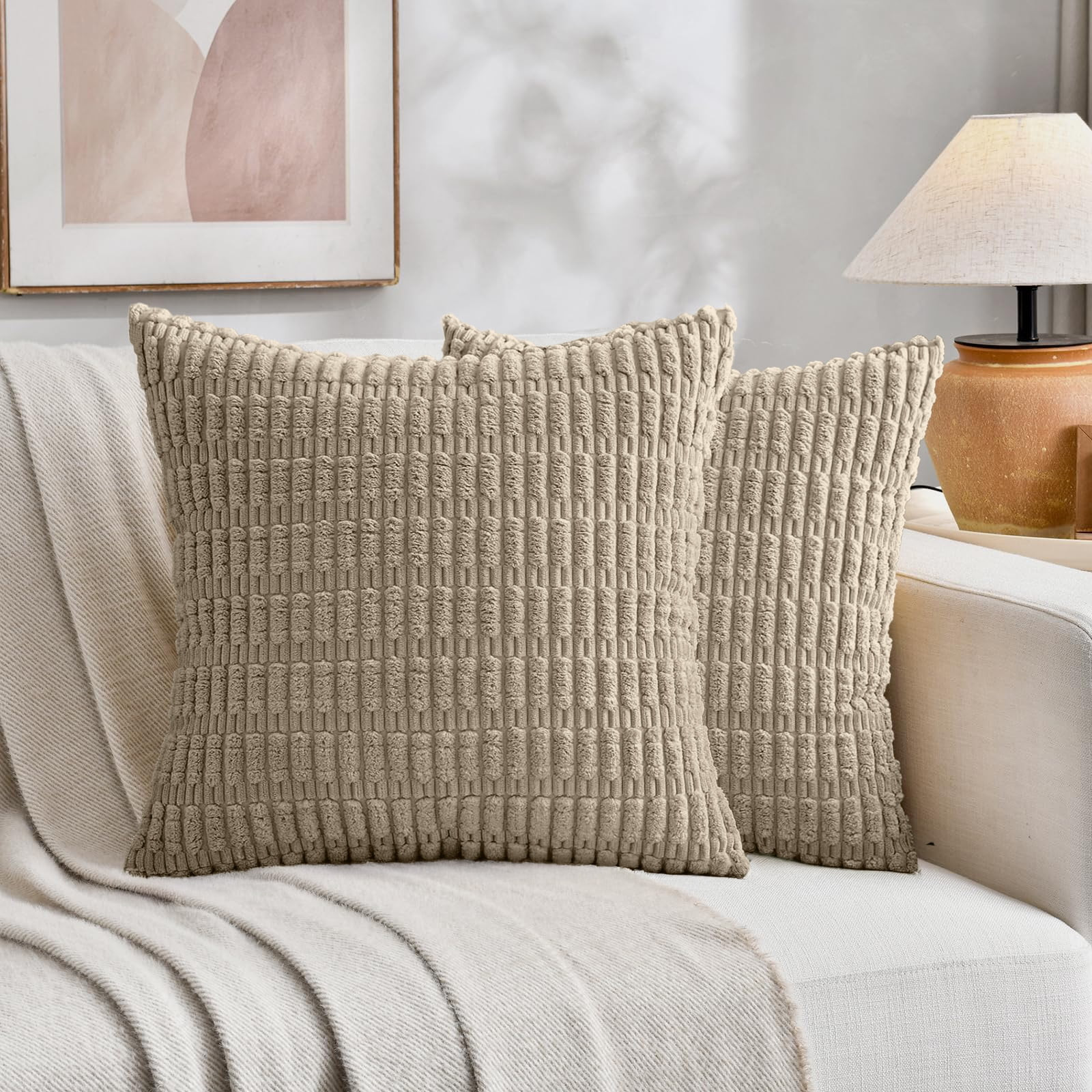 Sanmadrola Throw Pillow Covers 20x20 inch Set of 2 Corduroy Decorative Pillow Cases Couch Pillows... | Walmart (US)