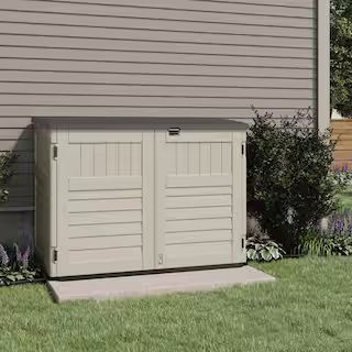 Suncast Stow-Away 3 ft. 8 in. x 5 ft. 11 in. Resin Horizontal Storage Shed BMS4700 - The Home Dep... | The Home Depot