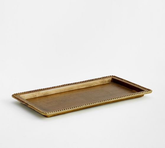 Beaded Brass Tray | Pottery Barn (US)