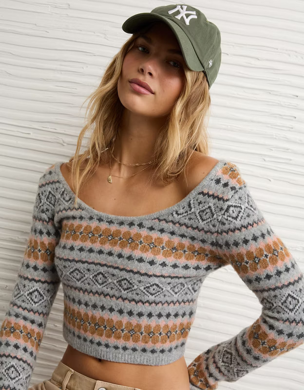 AE Whoa So Soft Cropped Scoop Neck Sweater | American Eagle Outfitters (US & CA)