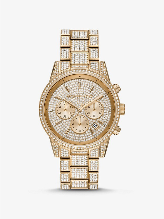 Ritz Pavé Gold-Tone Watch | Michael Kors US