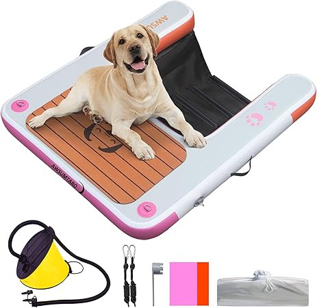 Inflatable Dog raft ramp, Water Sports Floating Platform, Swimming Pool Floating Ladder, Boat Doc... | Amazon (US)