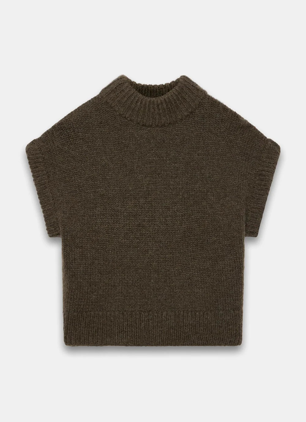 Khaki Wool Blend Knit Top | Mint Velvet