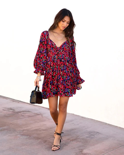 Perfect Lover Floral Pleated Babydoll Dress | VICI