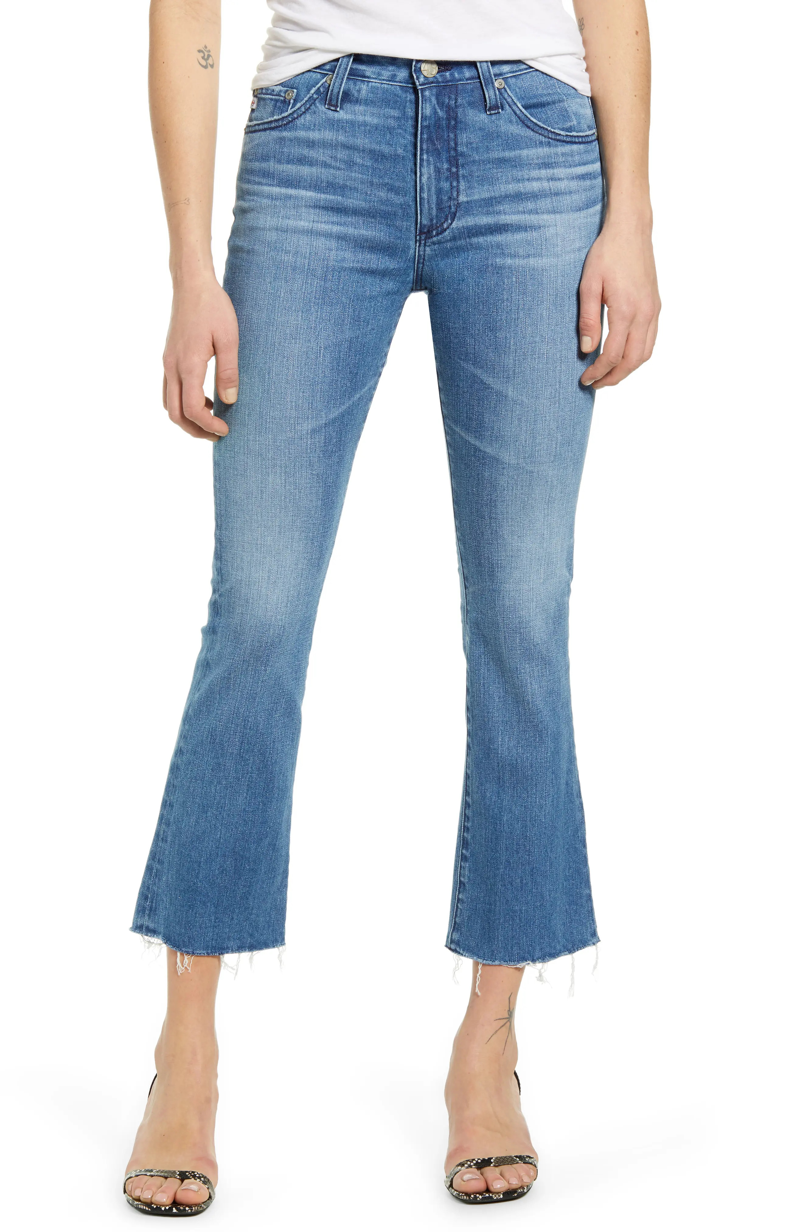 AG The Jodi Crop Flare Jeans in 12 Years Waves at Nordstrom, Size 29 | Nordstrom