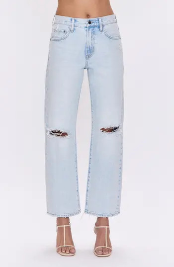 Pistola Lexi Distressed Crop Barrel Jeans in Solstice Distressed at Nordstrom Rack, Size 26 | Nordstrom Rack
