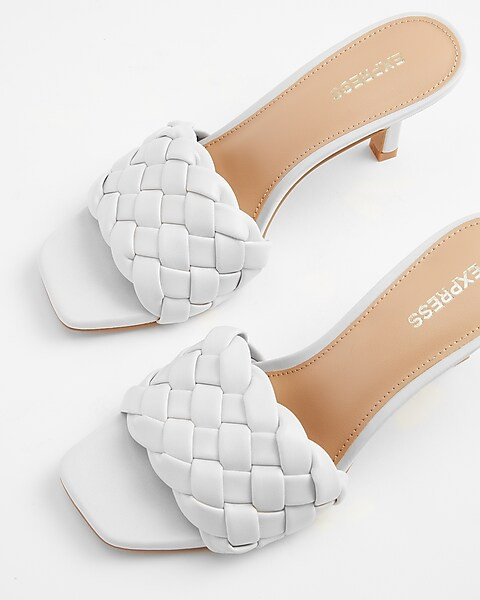 Quilted Slide Heeled Sandals | Express