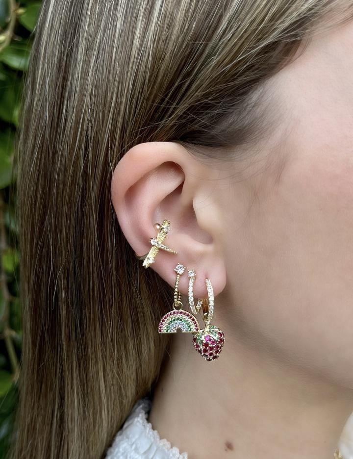 Strawberry Huggie Earrings | Melinda Maria