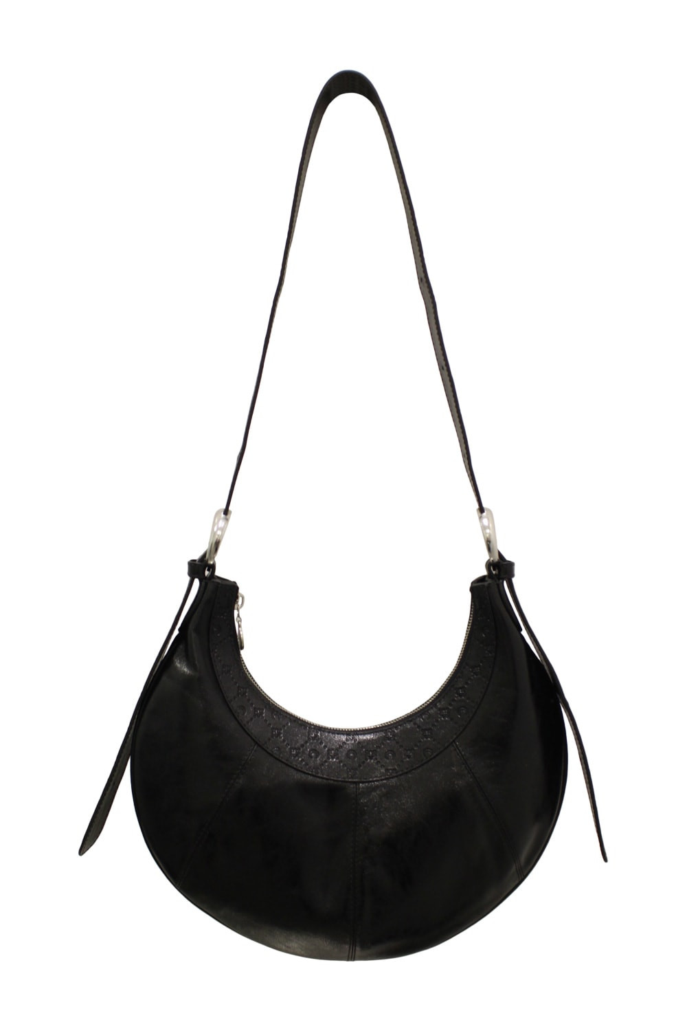 Marine Serre Black Leather Eclips Crossbody Bag | Italist.com US