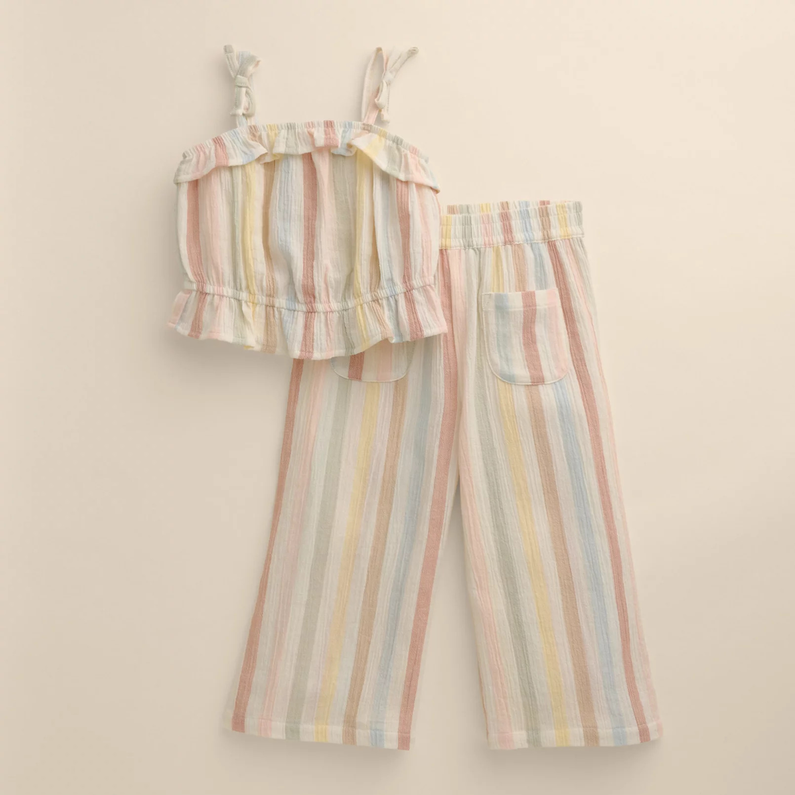 Baby & Toddler Girl Little Co. by Lauren Conrad 2-pc. Woven Ruffle Tie Tank & Pants Set | Kohl's