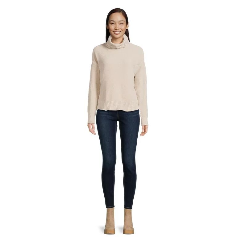 Time and Tru Women's Chenille Turtleneck Pullover Sweater, Midweight, Sizes S-XXXL | Walmart (US)