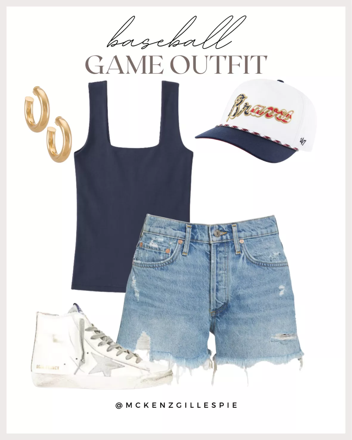 Baseball Game Outfits  Atlanta braves outfit, Braves game outfit