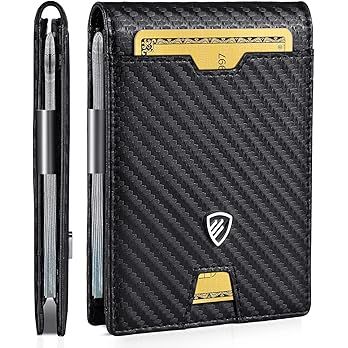 RUNBOX Mens Slim Wallet with Money Clip RFID Blocking Bifold Credit Card Holder for Men with Gift Box | Amazon (US)