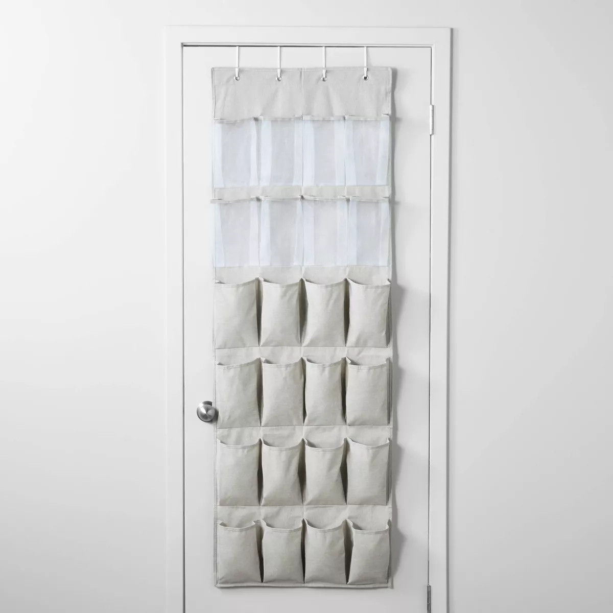 Over The Door 24 Pocket Mesh Shoe Organizer Light Gray - Brightroom™ | Target