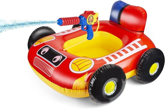 Kids Pool Floats with Water Gun, Pool Toys for Kids Ages 4-8, Fire Truck Toddler Floats for Pool,... | Amazon (US)