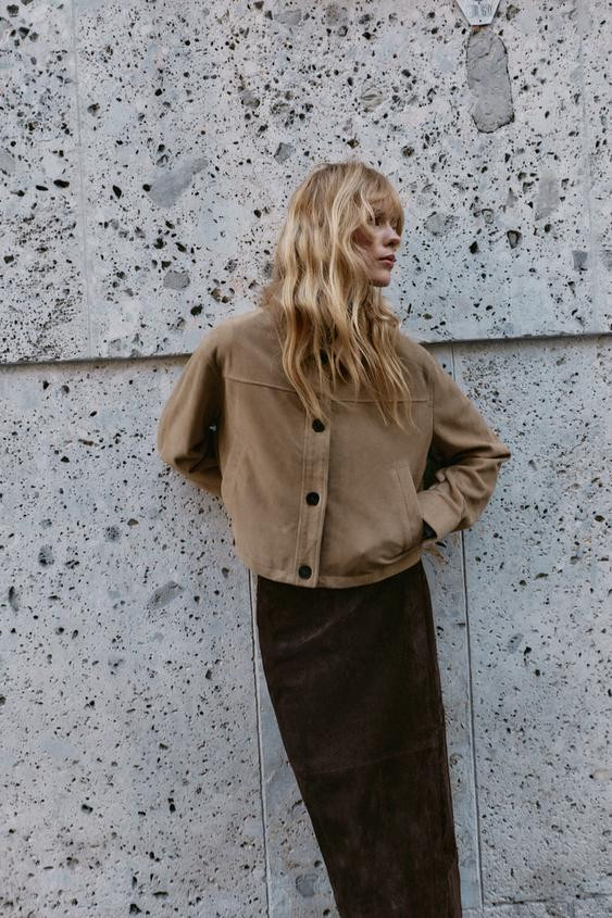 100% LEATHER SHIRT COLLAR JACKET | Zara US