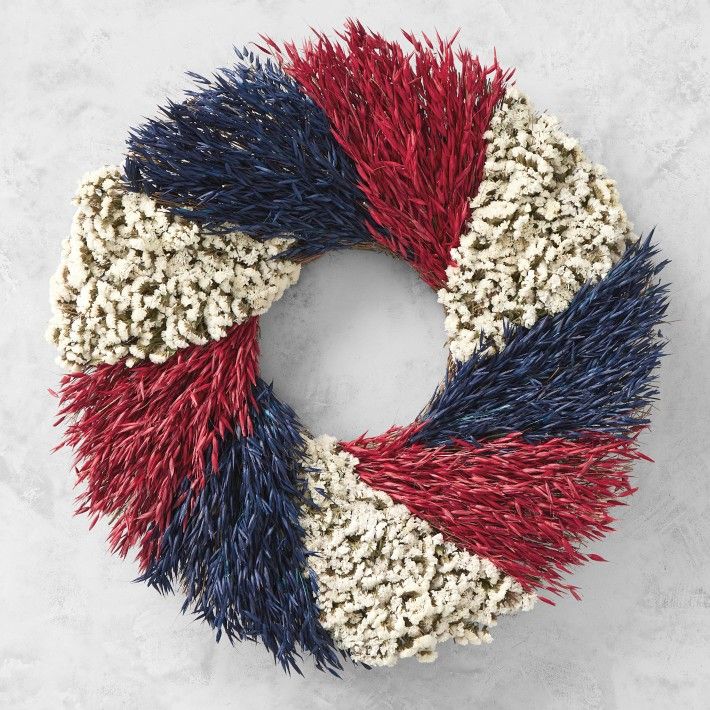 Color Block Floral 4th of July Wreath | Williams-Sonoma