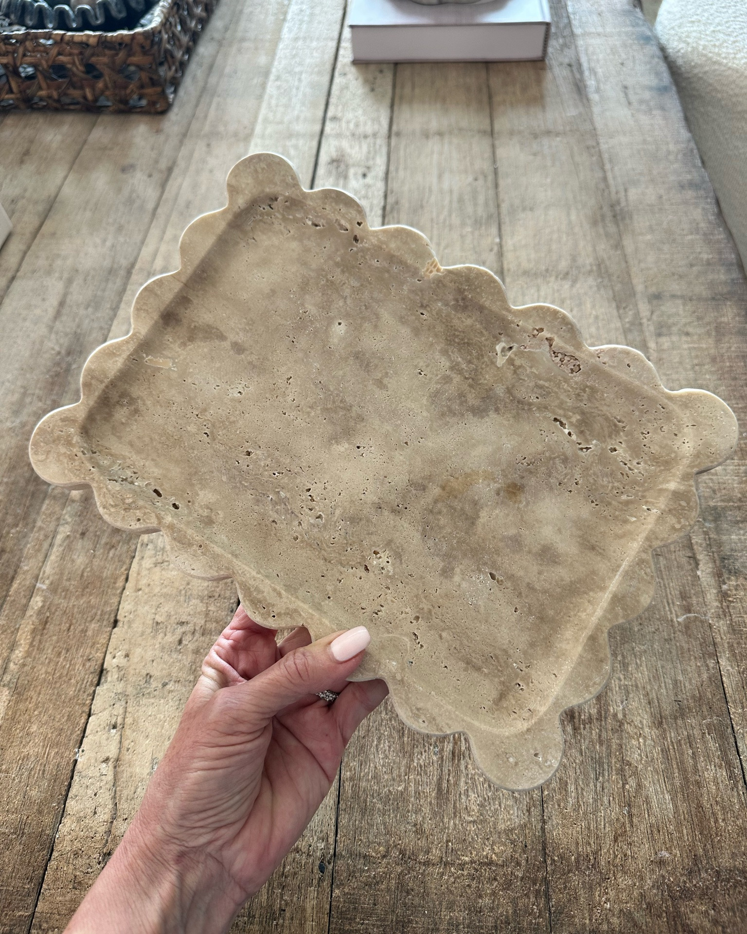 Love organic decor like this marble  tray. There’s so many ways you can style this. I’ve also used it for a dish tray!
