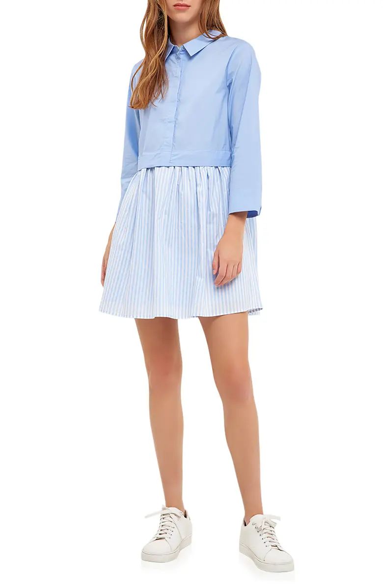 Stripe Contrast Mini Shirtdress | Nordstrom