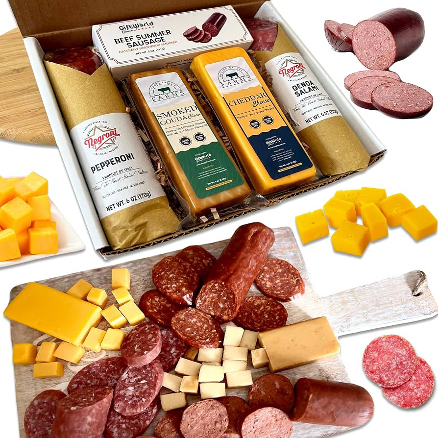 Charcuterie Food Items, Meat and Cheese Gift Basket with Salami | Amazon (US)