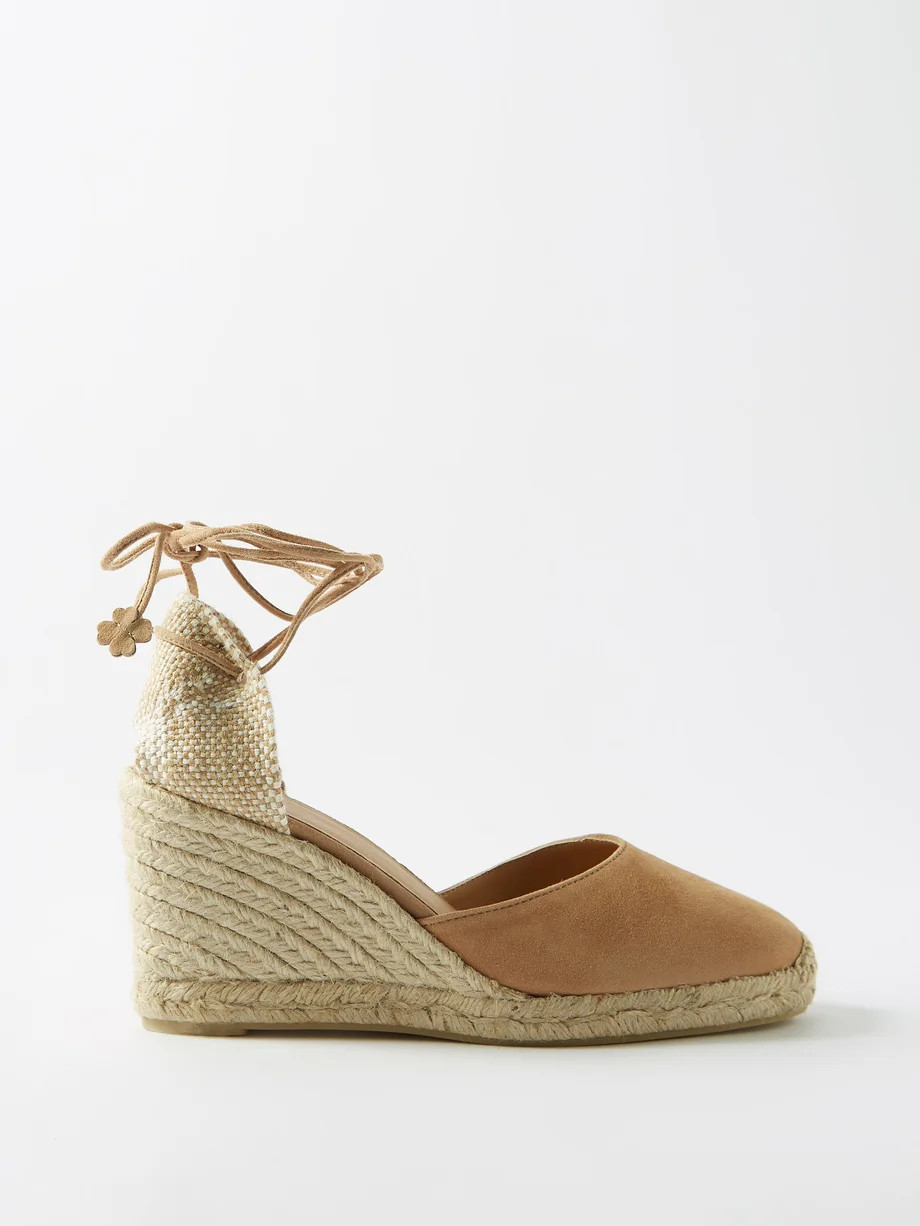 Carina 80 suede & jute espadrille wedges | Matches (UK)