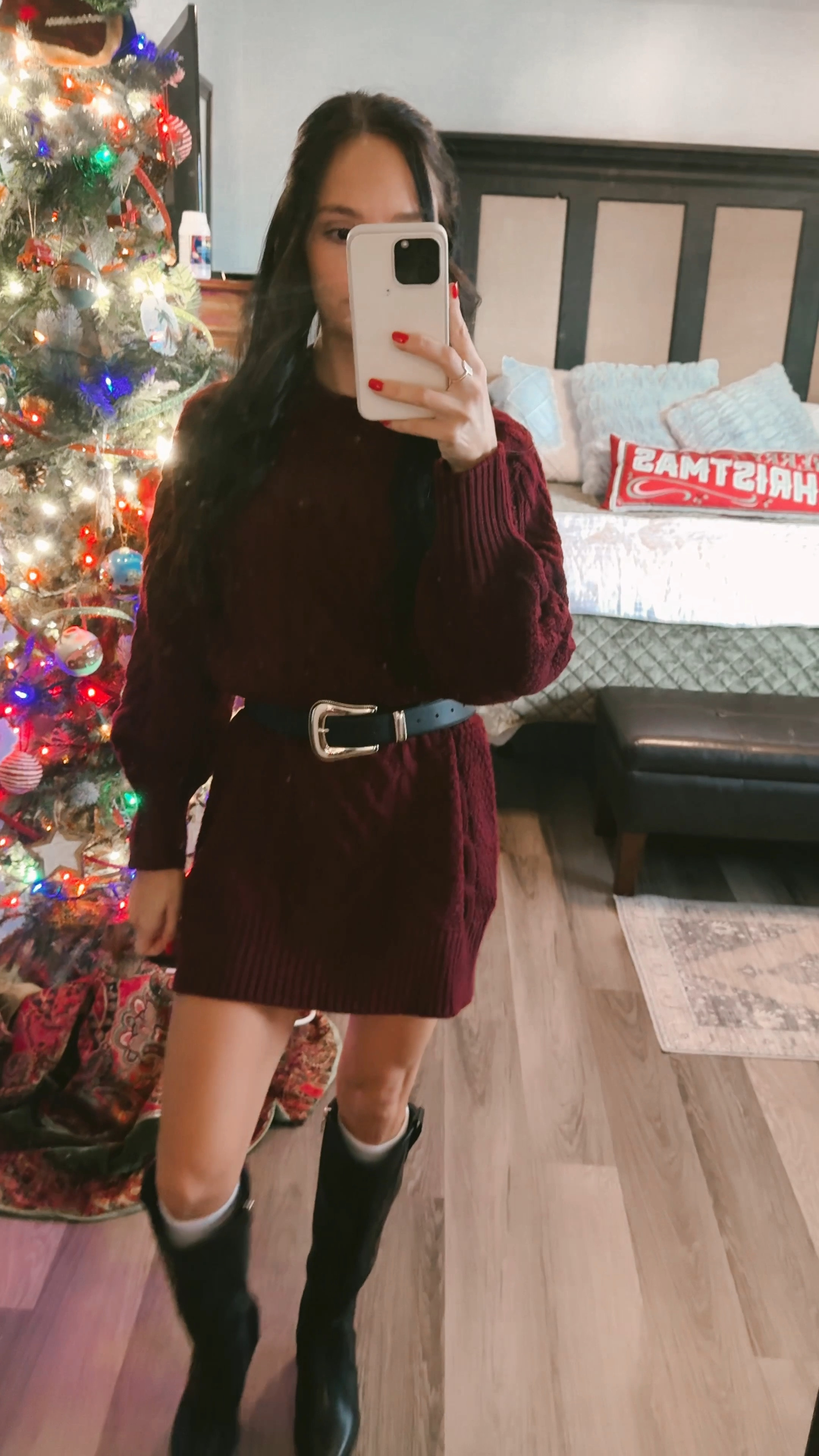 the perfect outfit for any winter occasion, holiday party, new year’s eve outfit, christmas outfit, valentines outfit, party outfit, holiday dress, winter dress, black boots, tall winter boots, black belt, knee high boots, knee high socks #ad

#LTKHoliday #LTKParties #LTKStyleTip