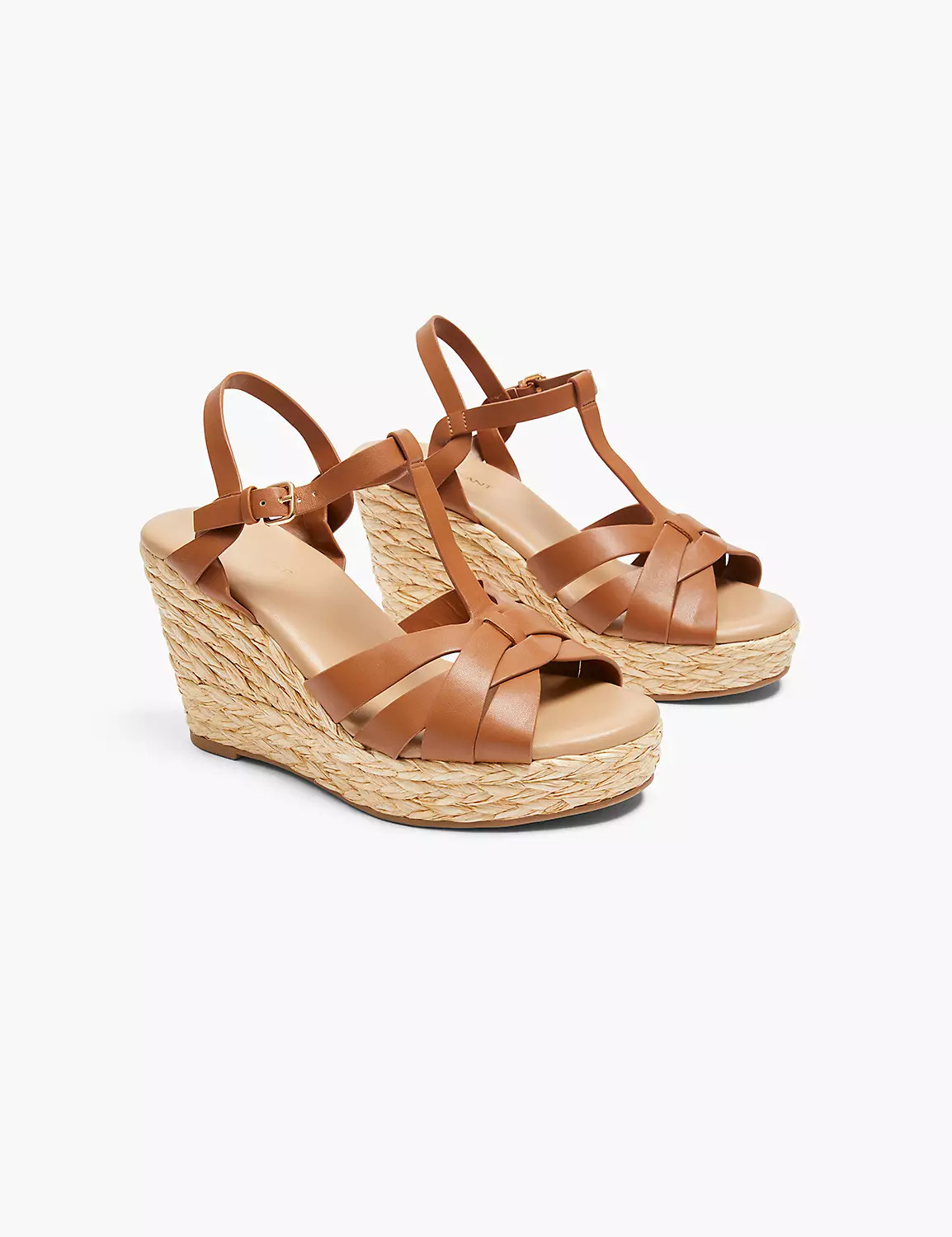 Dream Cloud Faux-Leather T-Strap Espadrille Wedge | LaneBryant | Lane Bryant (US)