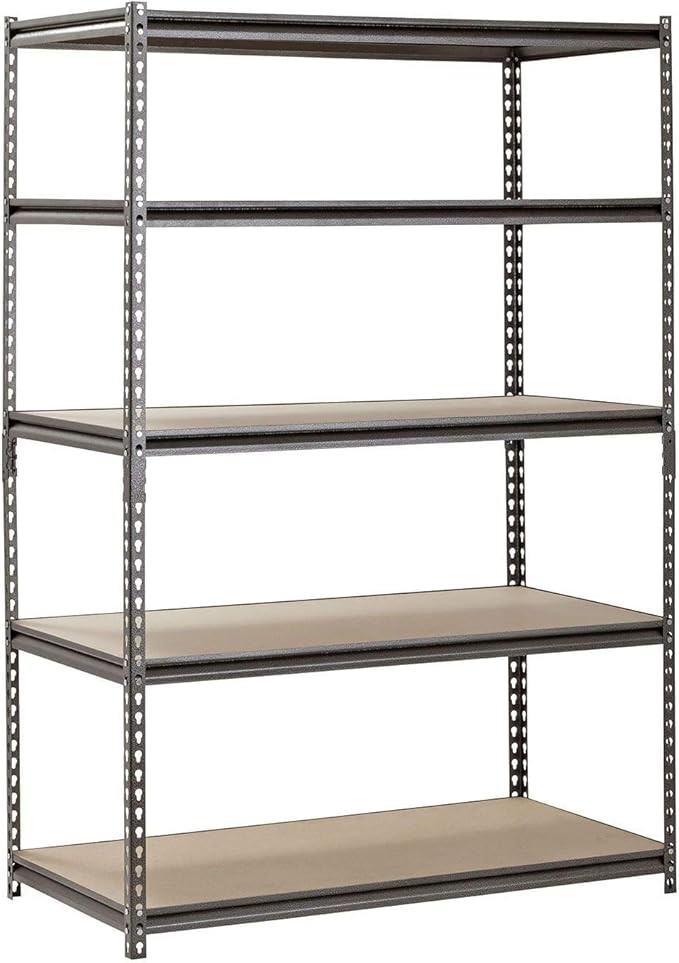 EDSAL Heavy Duty Garage Shelf Steel Metal Storage 5 Level Adjustable Shelves Unit 72" H x 48" W x... | Amazon (US)