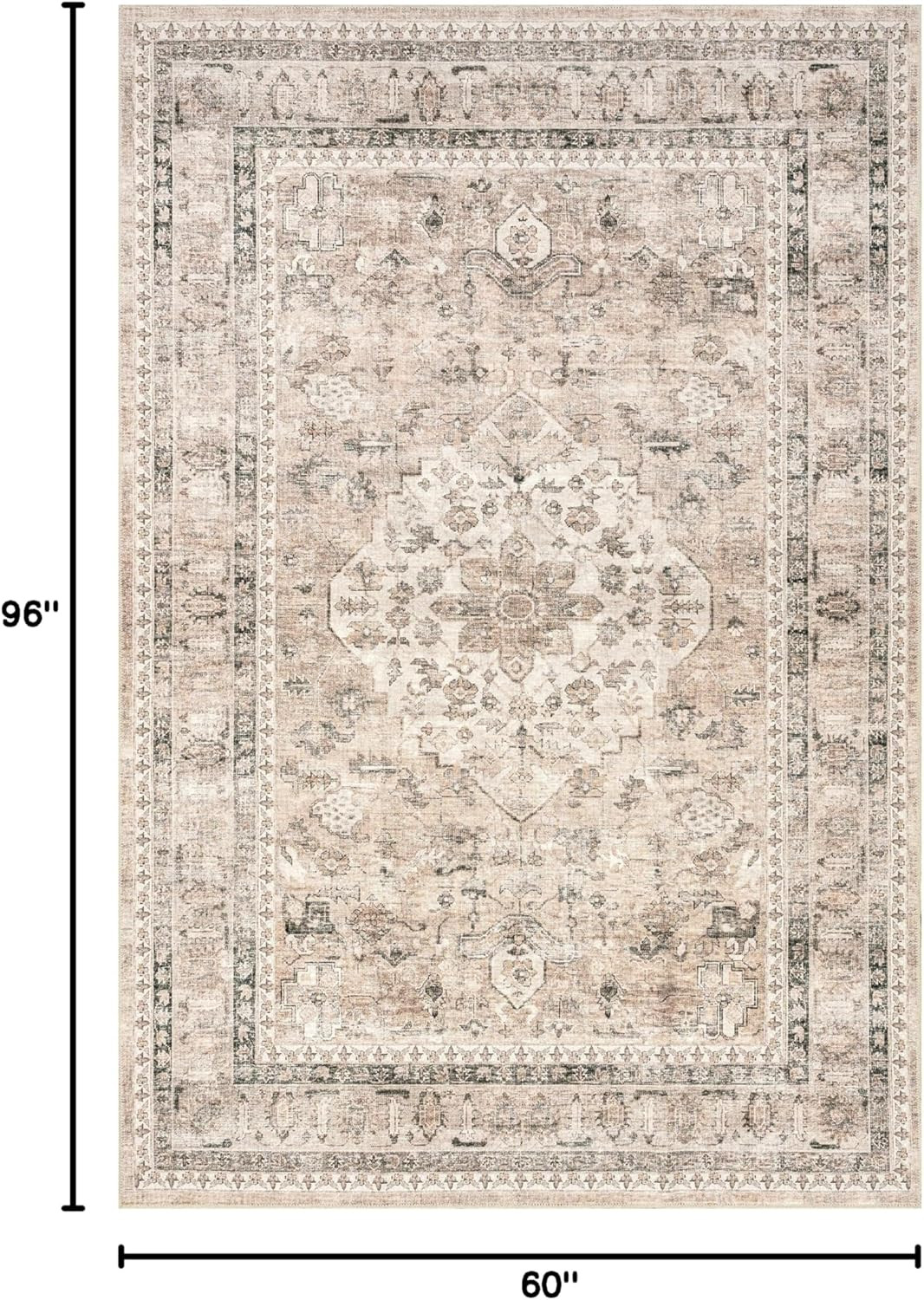 nuLOOM 5' x 8' Machine Washable Area Rug with Waterproof Spill Proof Surface, Non Slip Backing an... | Amazon (US)