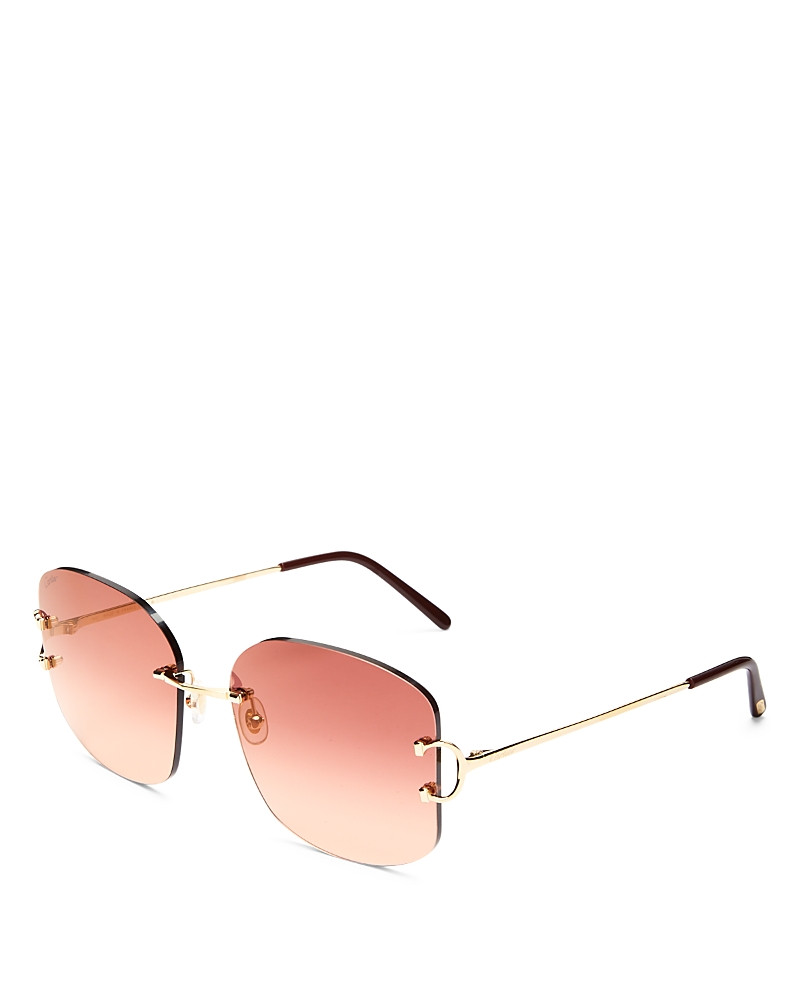 Cartier Signature C Rimless Square Sunglasses, 60mm | Bloomingdale's (US)