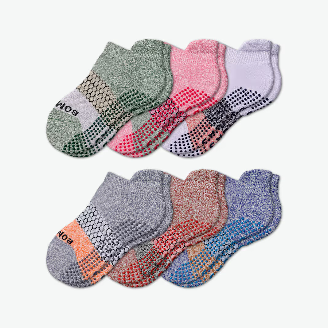 Youth Tri-Block Gripper Ankle Sock 6-Pack | Bombas
