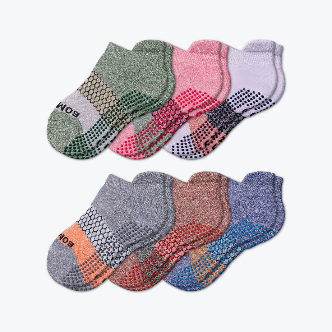 Youth Tri-Block Gripper Ankle Sock 6-Pack | Bombas Socks