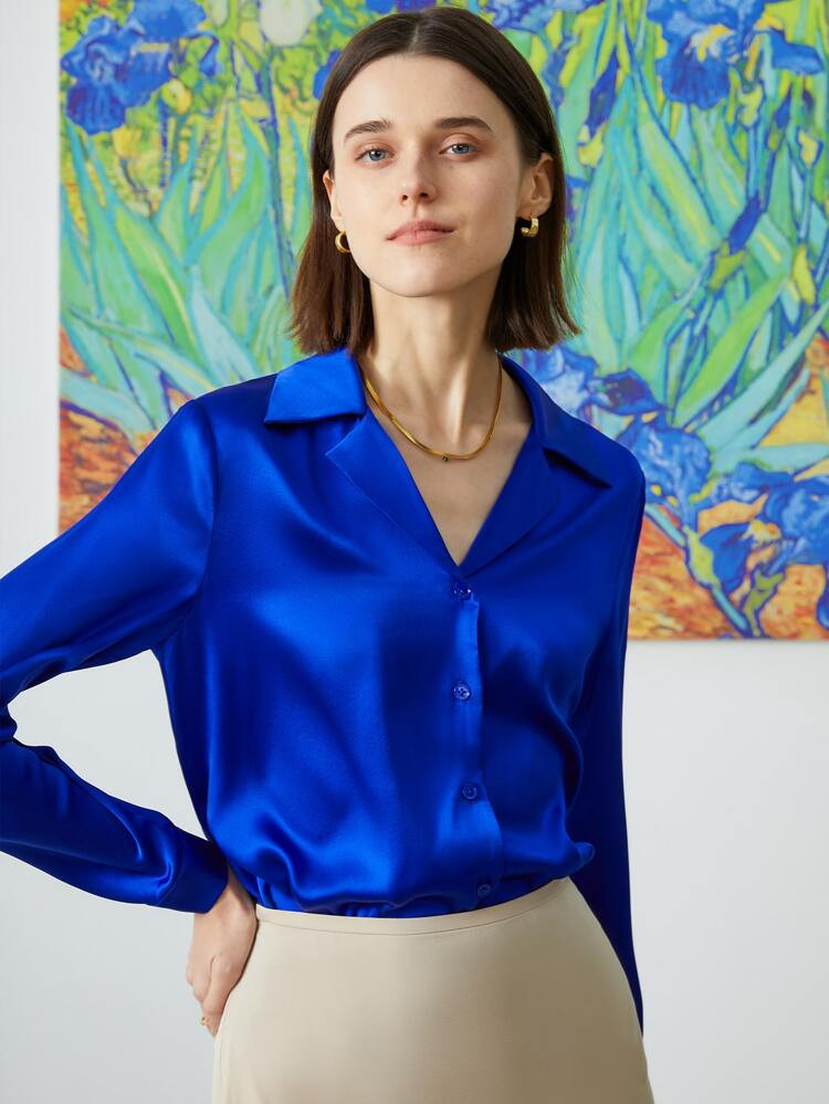 MOTF PREMIUM 100% SILK STRAIGHT SHIRT | SHEIN