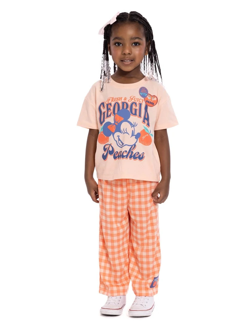 Minnie Mouse Toddler Girls Graphic Tee and Print Pants Set, 2-Piece, Sizes 12M-5T | Walmart (US)