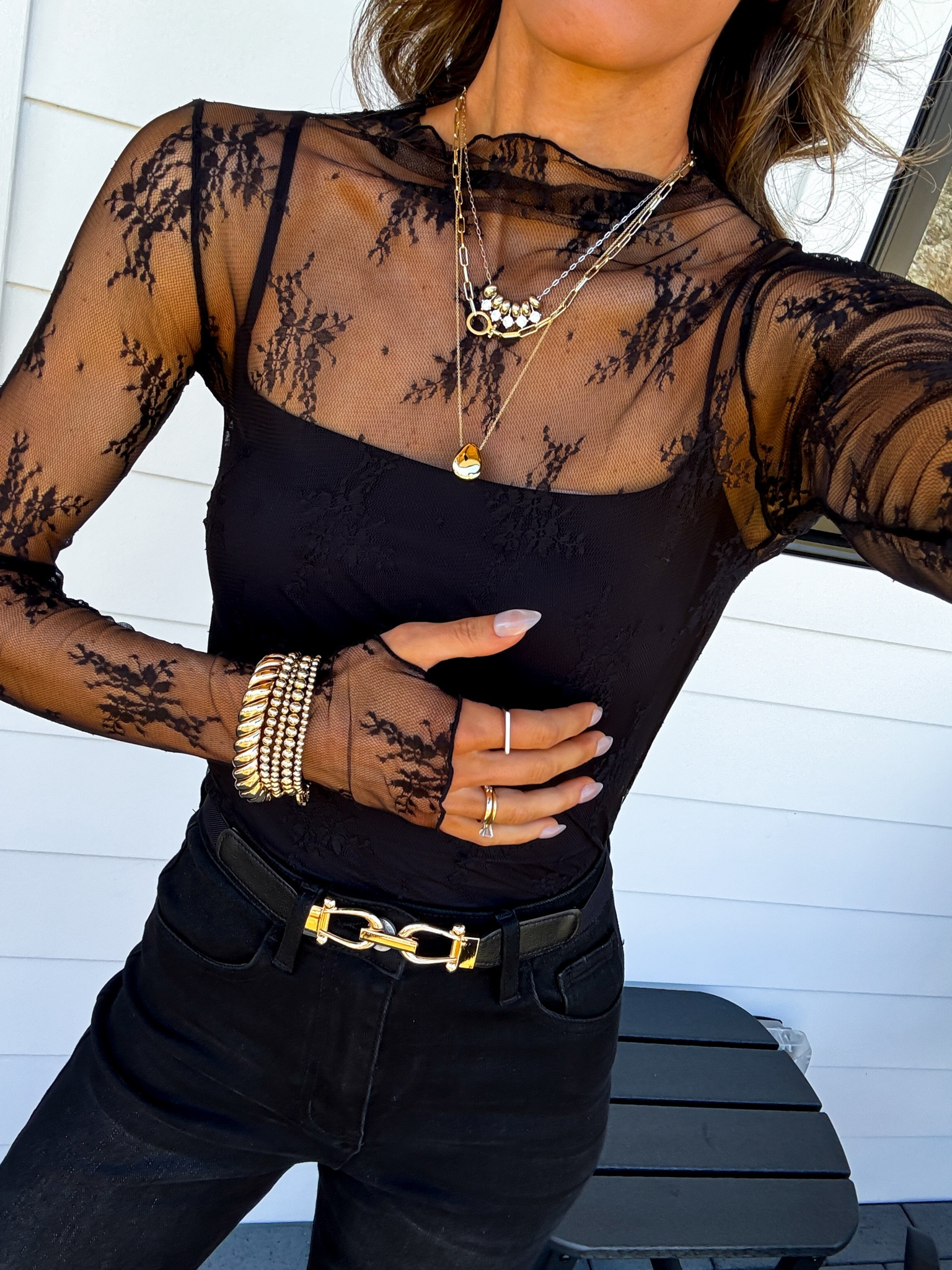 Comfy date night outfit - wearing a xsmall to small in everything. I’m 5’6” wearing the 32” inseam size 0 black stretchy jeans. Fit true to size. 

#LTKmomlife #LTKdayinmylife #LTKgrwm