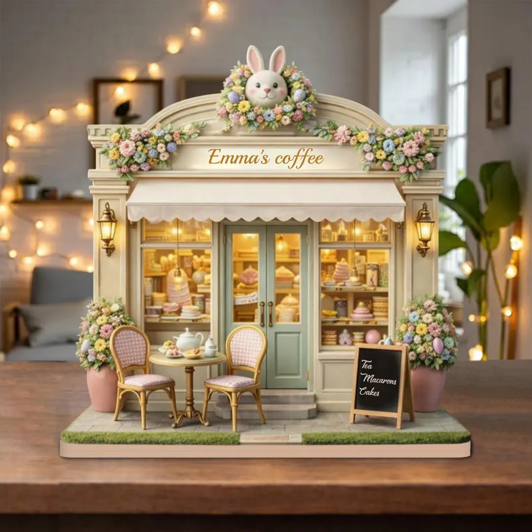 Personalized Easter Bunny Cafe Wooden Sign, Spring Library Decor | Etsy (US)