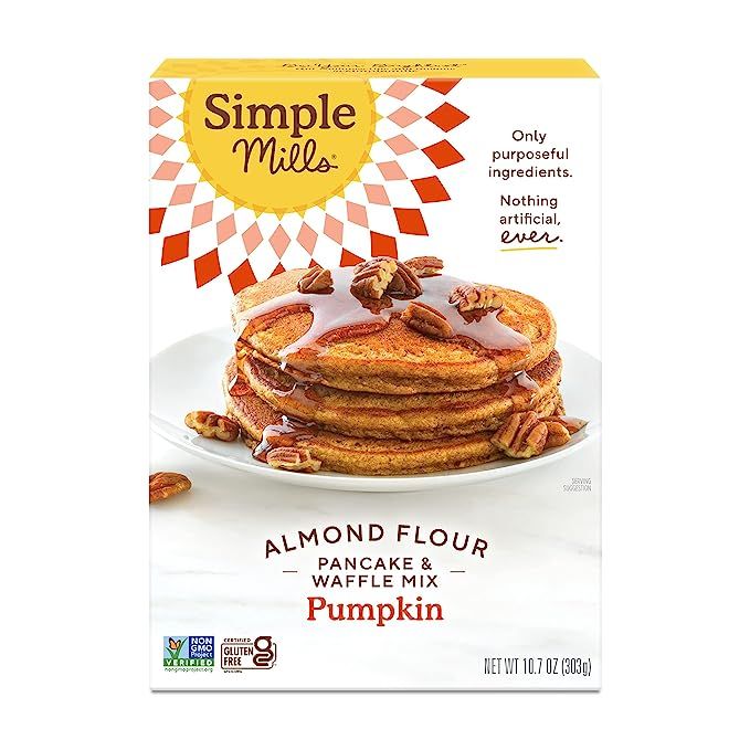 Simple Mills Almond Flour Pumpkin Pancake & Waffle Mix, Gluten Free, Good for Breakfast, Nutrient... | Amazon (US)