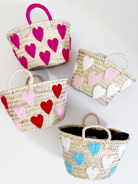 These valentines, heart straw totes come in four colors, they sold out last year, so I’d get on it now.  
#ValentinesGiftsForGirls #ValentinesGifts #ValentinesOutfits #ValentinesAccessories #BeachBags

#LTKSeasonal #LTKitbag #LTKGiftGuide