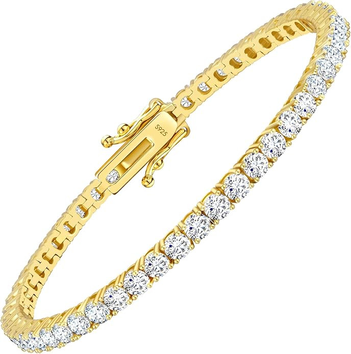 KRKC&CO Lab-Grown Moissanite Tennis Bracelet Women, Luxury Anniversary Wedding Bridal Gift for Wi... | Amazon (US)