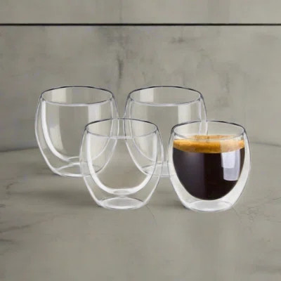 Cuisinox Set Of 4 Double Walled Glass 3.5 Oz Espresso Shot Glasses | Wayfair North America