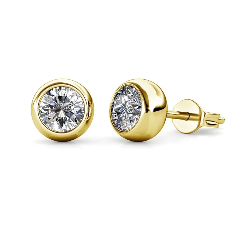 Cate & Chloe Blaire 18k Yellow Gold Stud Earrings with Swarovski Crystals for Women, Gift for Her | Walmart (US)