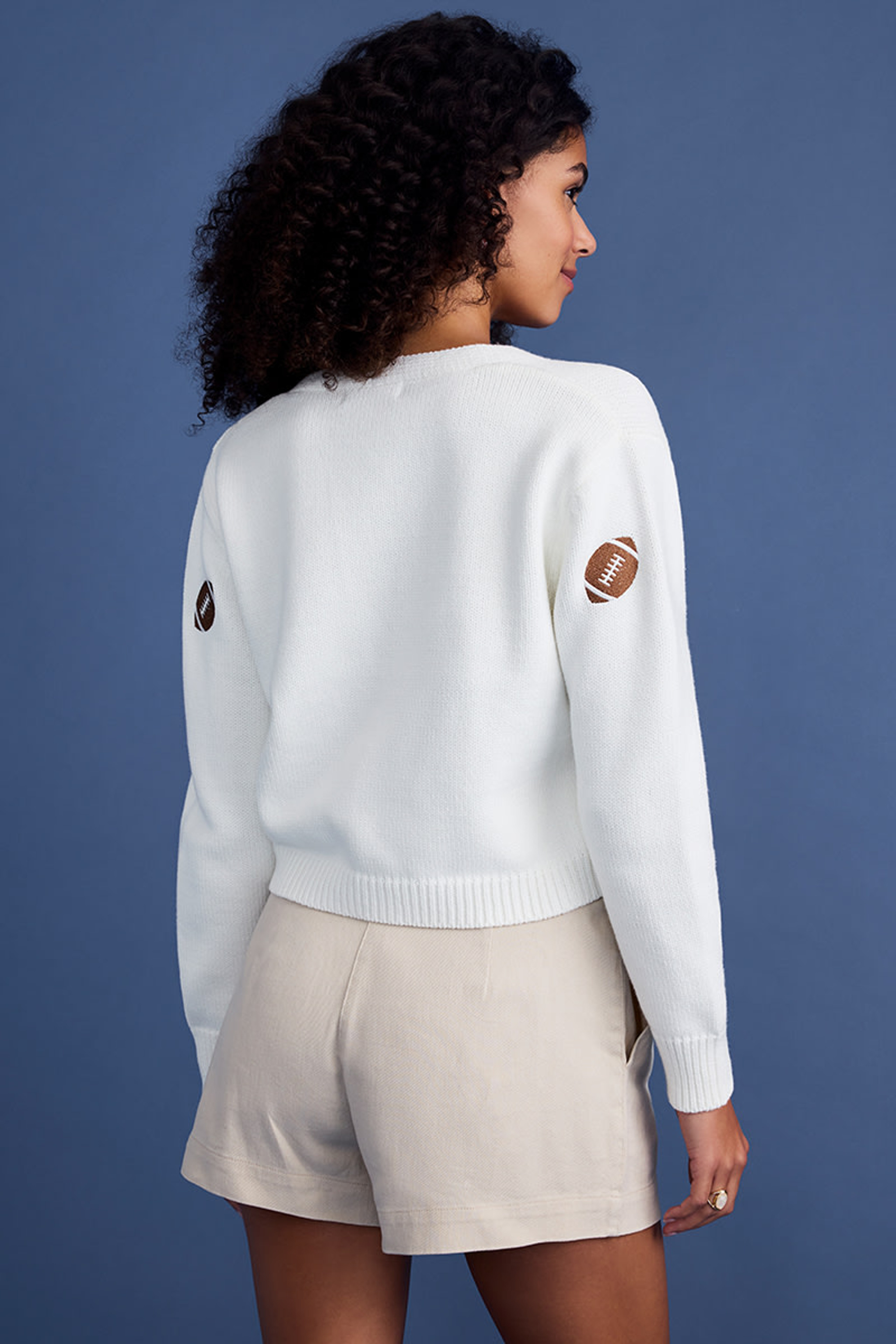 Football Embroidered Cardigan | Francesca's