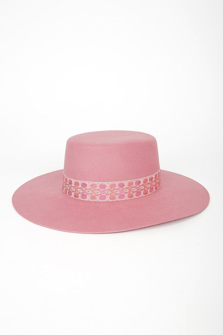 Sierra Rose Pink Wool Boater Hat | Lulus (US)