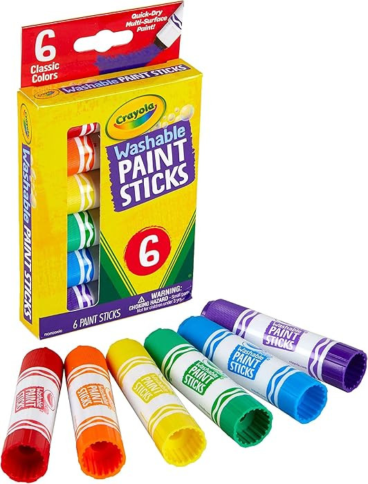 Washable Paint Sticks, No Water Required, Paint Set for Kids, Art Supplies, 6 Count | Amazon (US)