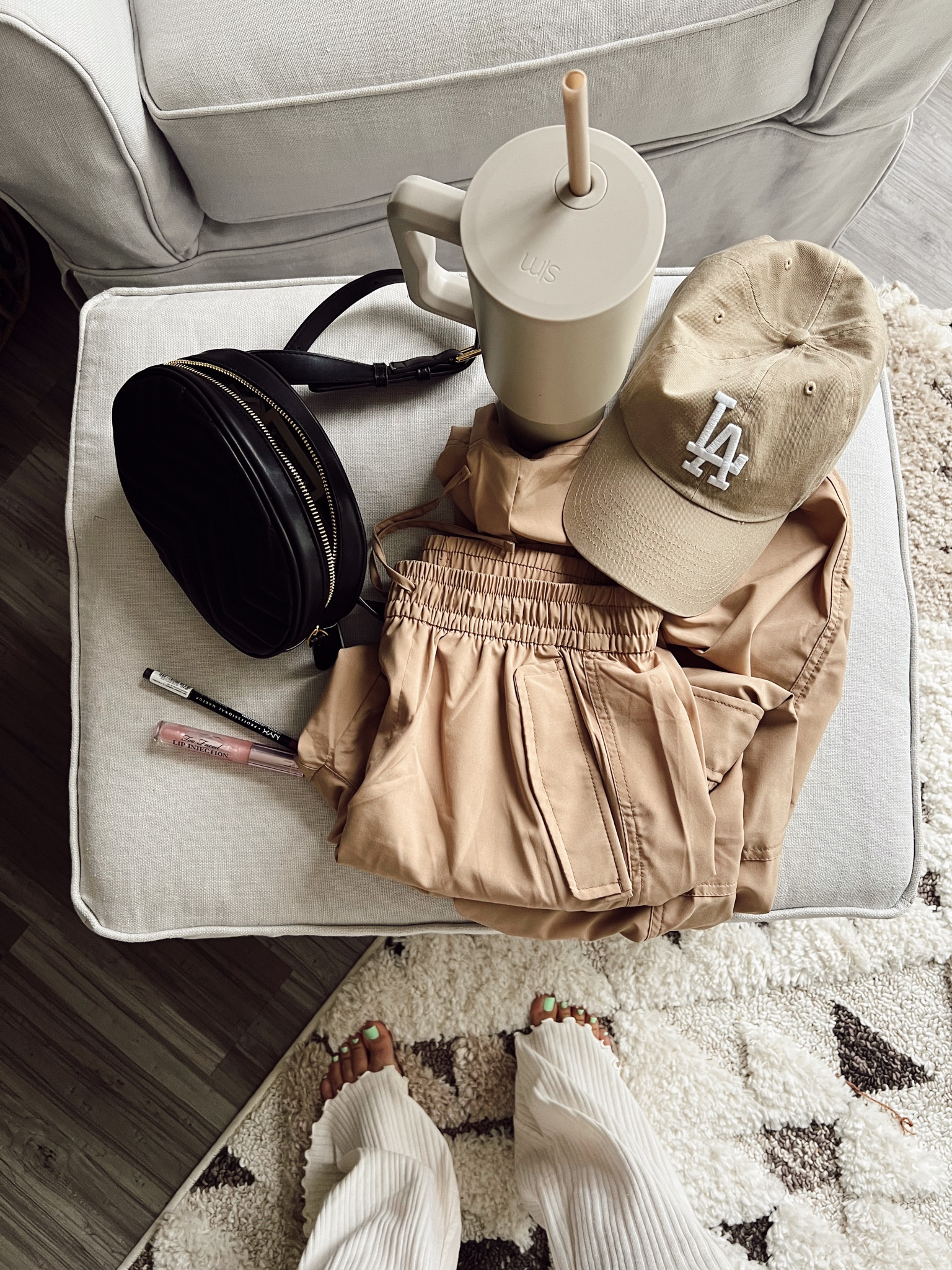 Cargo straight leg wide pant mom outfit mom on the go 

#LTKfit #LTKstyletip #LTKunder50