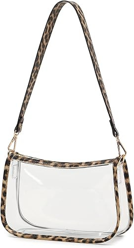 Clear Tote Bag Stadium Approved Clear Purse PVC Handbag Retro Classic Transparent Bag for Concert | Amazon (US)