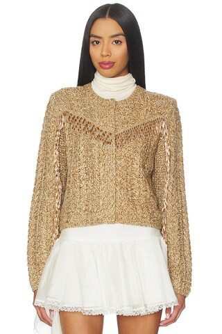 Cinq a Sept Bugle Fringe Lisabeth Cardigan in Oatmeal Multi from Revolve.com | Revolve Clothing (Global)
