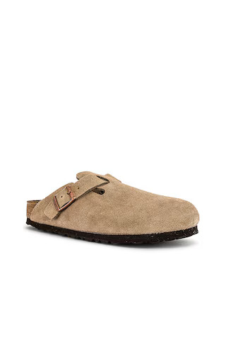 BIRKENSTOCK Boston Soft Footbed Clog in Taupe from Revolve.com | Revolve Clothing (Global)