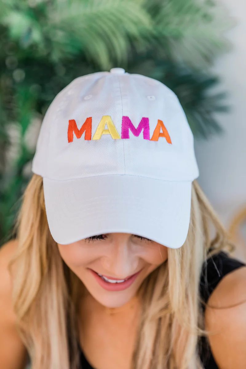 Mama Multi Color Embroidered Baseball Cap | The Pink Lily Boutique