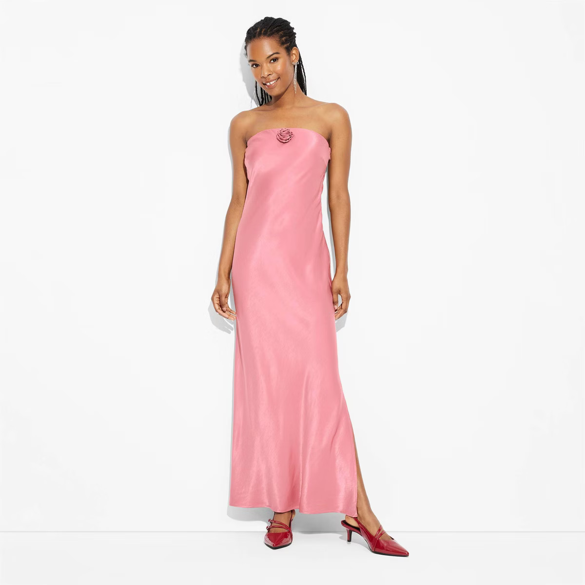 Women's Rosette Tube Maxi Bodycon Dress - Wild Fable™ Pink XS | Target